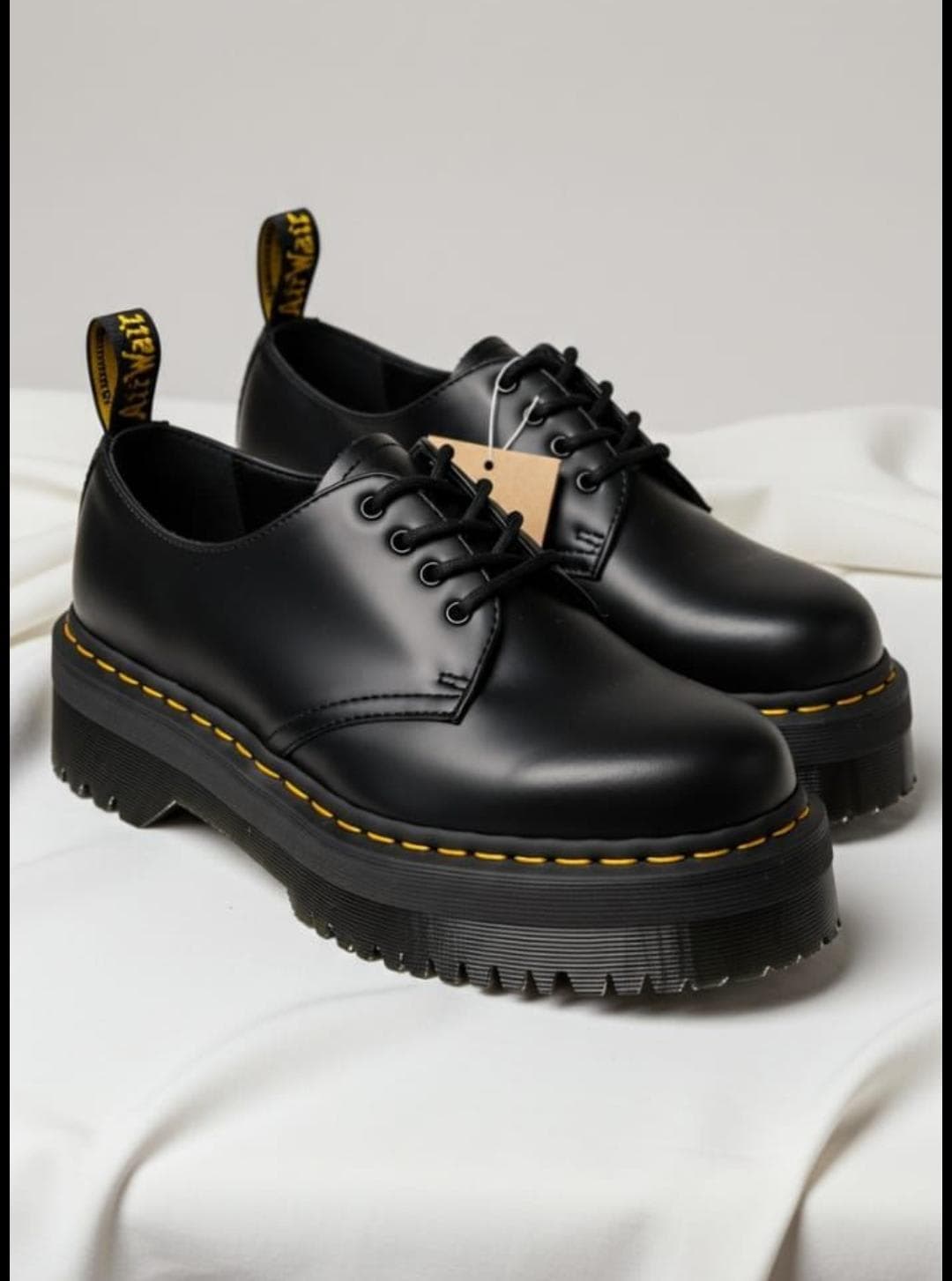 Black leather boots